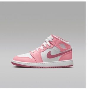 Jordan 1 Mid Coral Chalk and White Sneakers